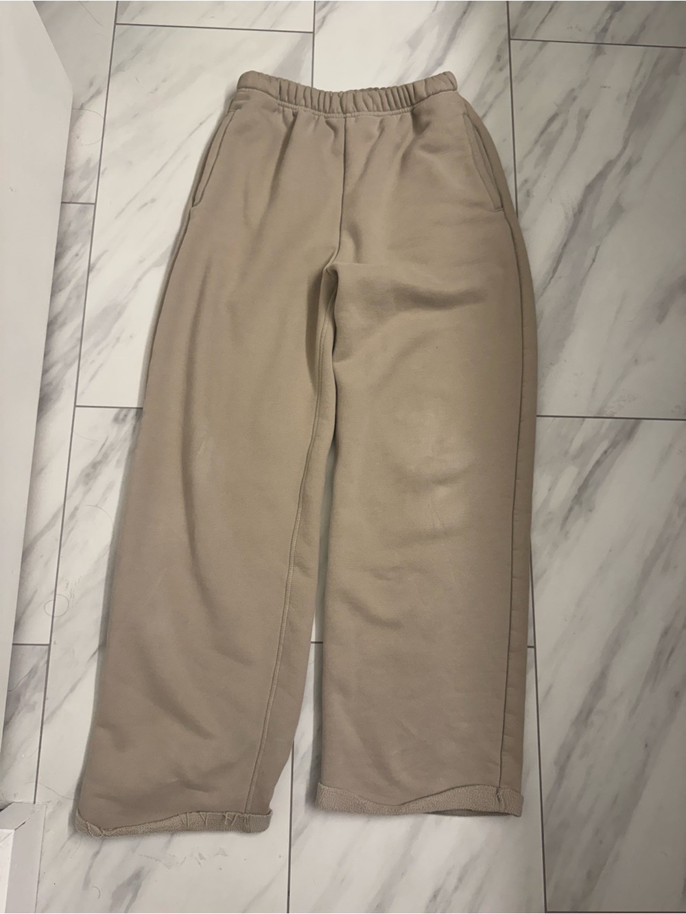 SKIMS Taupe Straight Leg Soft Lounge Pants Elastic Waist Size M